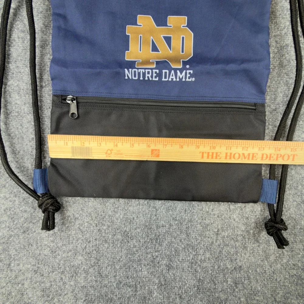 Notre Dame Fighting Irish Drawstring Cinch Bag Navy Black Logo Inc NCAA Sackpack
